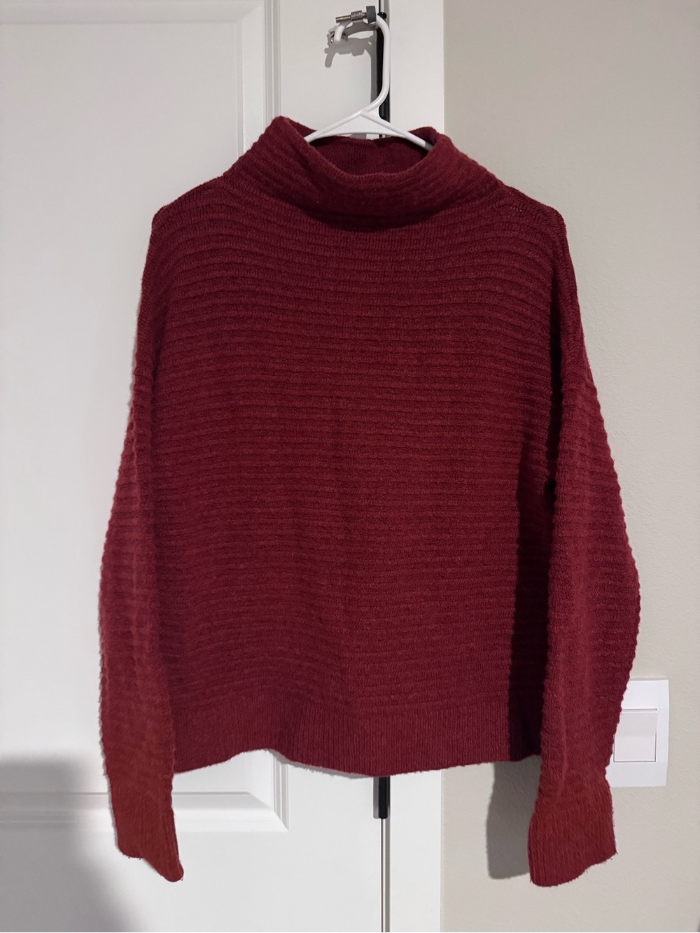 Madewell Burgundy Ribbed Turtleneck Sweater Medium